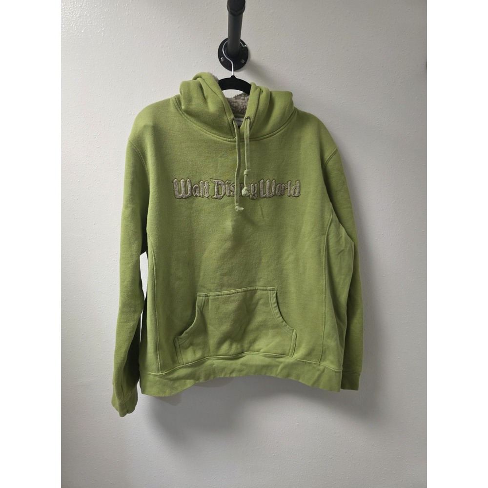 Walt Disney World‎ Sherpa Lined Hoodie Green Adult XXL Embroidered Logo